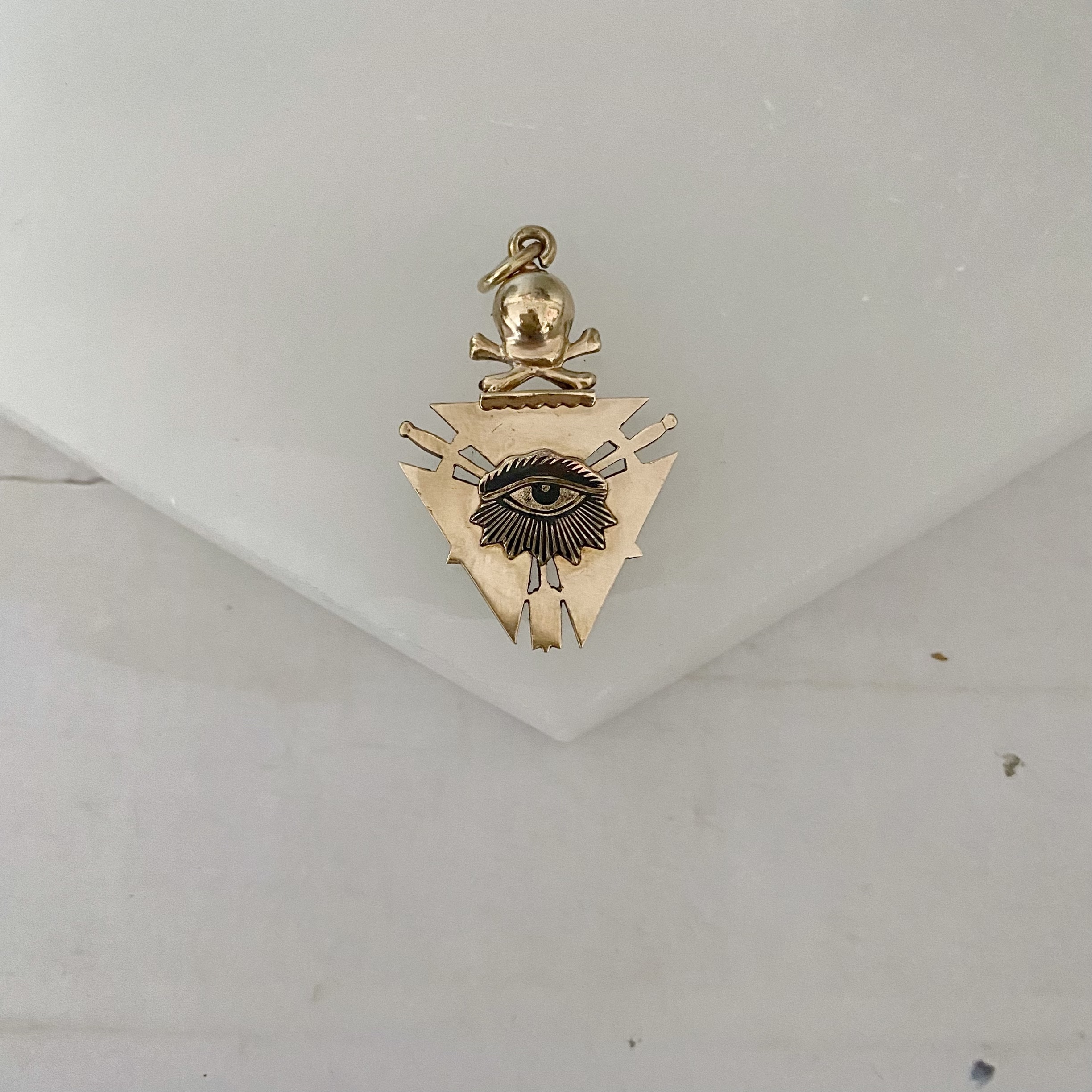1890’S★オッドフェローズ★バッジ★ビンテージ★★勲章★徽章★アンティーク Antique Skull Crossbones All Seeing Eye Odd Fellows Watch Fob