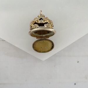 Antique Gold Filled Ornate Watch Fob with Secret Compartment - Image 3