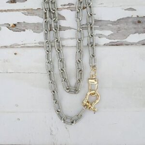 Heavy Metal Collection Ornate Silver Chain with Mismatched Statement Clasp - Image 2