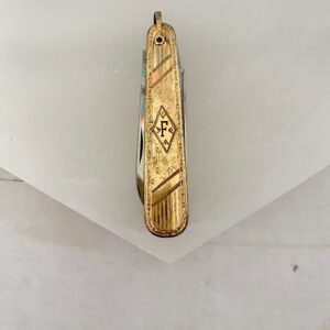 Vintage Engraved Gold Filled Pocket Knife Watch Fob Pendant