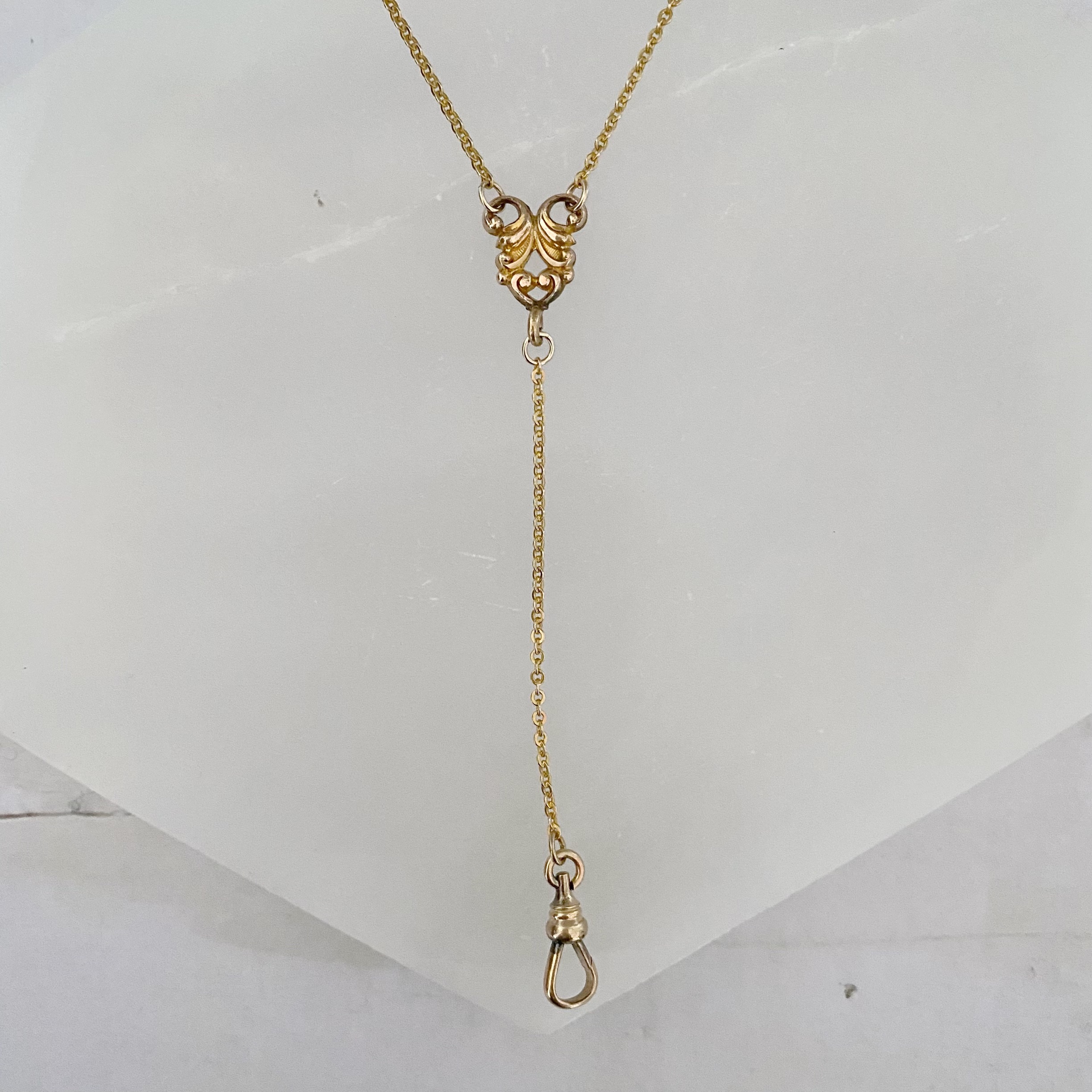 Antique Gold Filled Assemblage Chain Y Necklace Watch Fob Chain