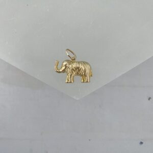 Vintage 14k Gold Elephant Charm Pendant - Image 2