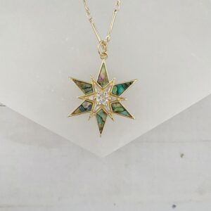 Indra Multi Pointed Irridescent Star Necklace