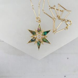 Indra Multi Pointed Irridescent Star Necklace - Image 3