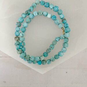 Kairi Hand Knotted Turquoise Cube Necklace