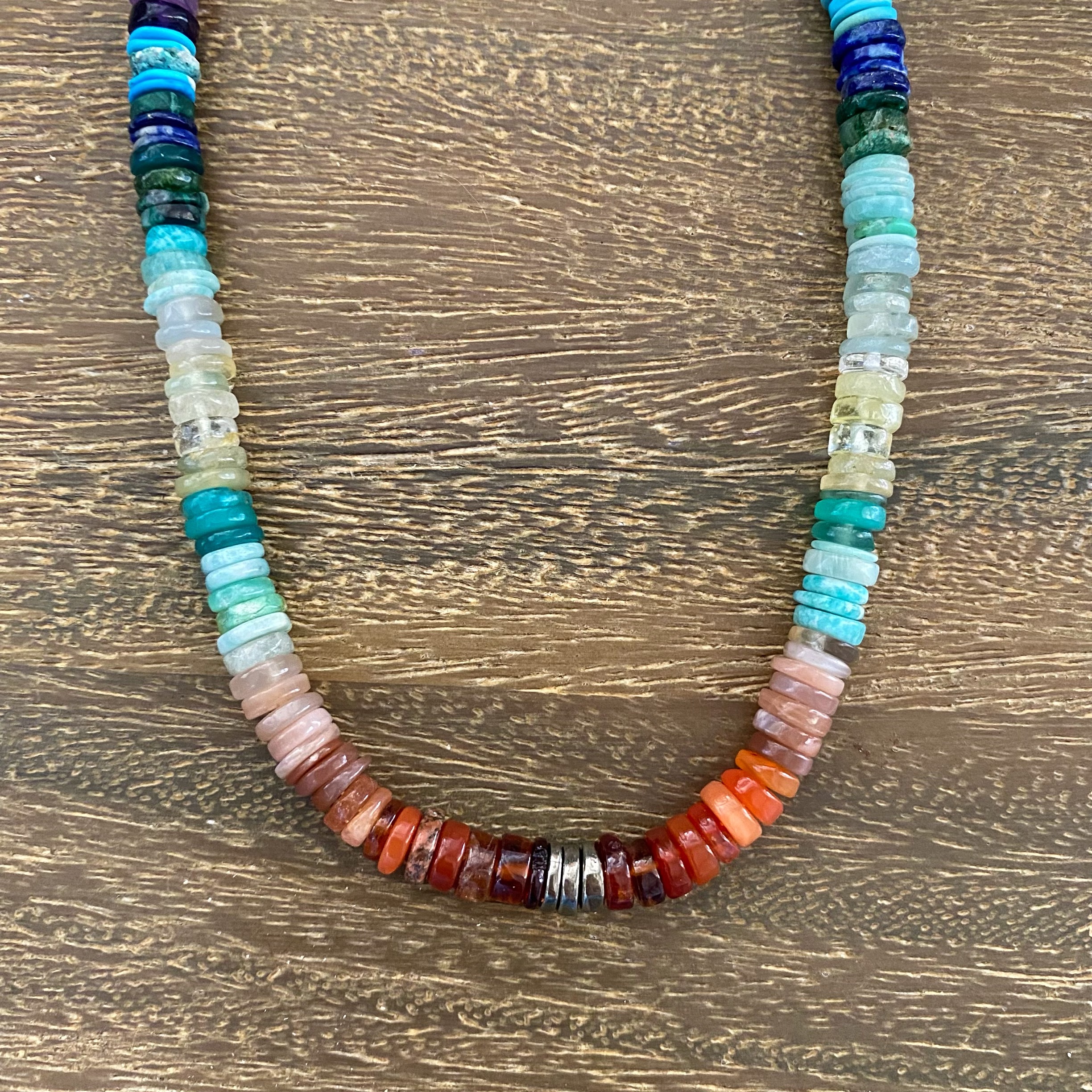 Jasmine One of a Kind Mixed Gemstone Open Loop Necklace