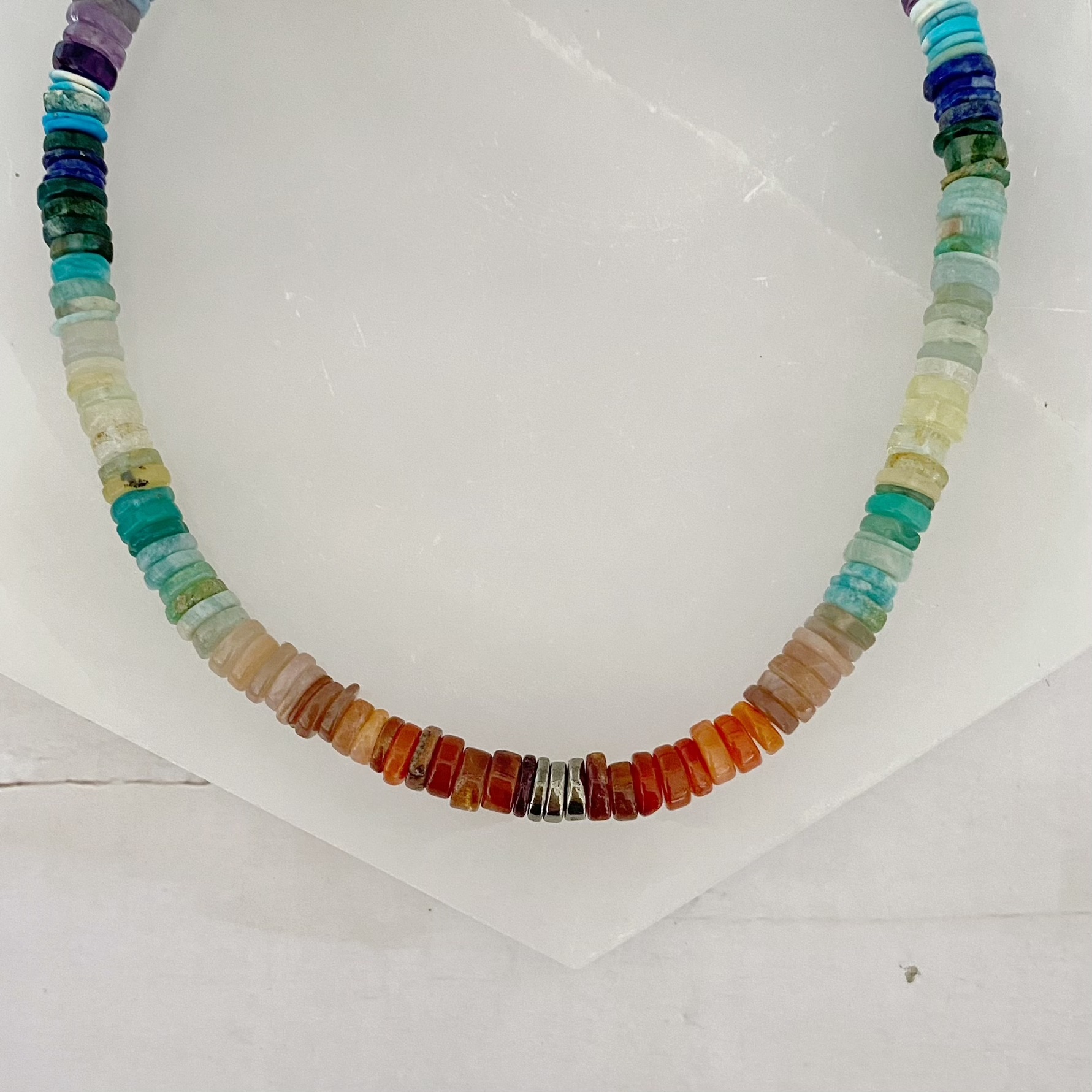 Jasmine One of a Kind Mixed Gemstone Open Loop Necklace – WinterLemon