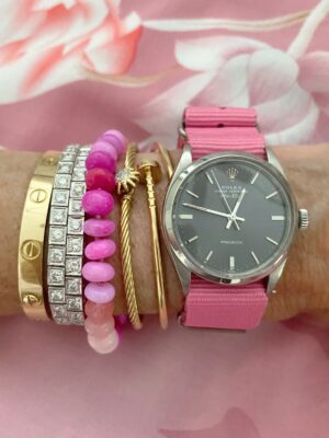 Think Pink Silk Knotted Gemstone Bracelet - Image 2