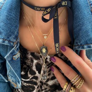 Freya Freeform Clear Crystal Drop Necklace - Image 3