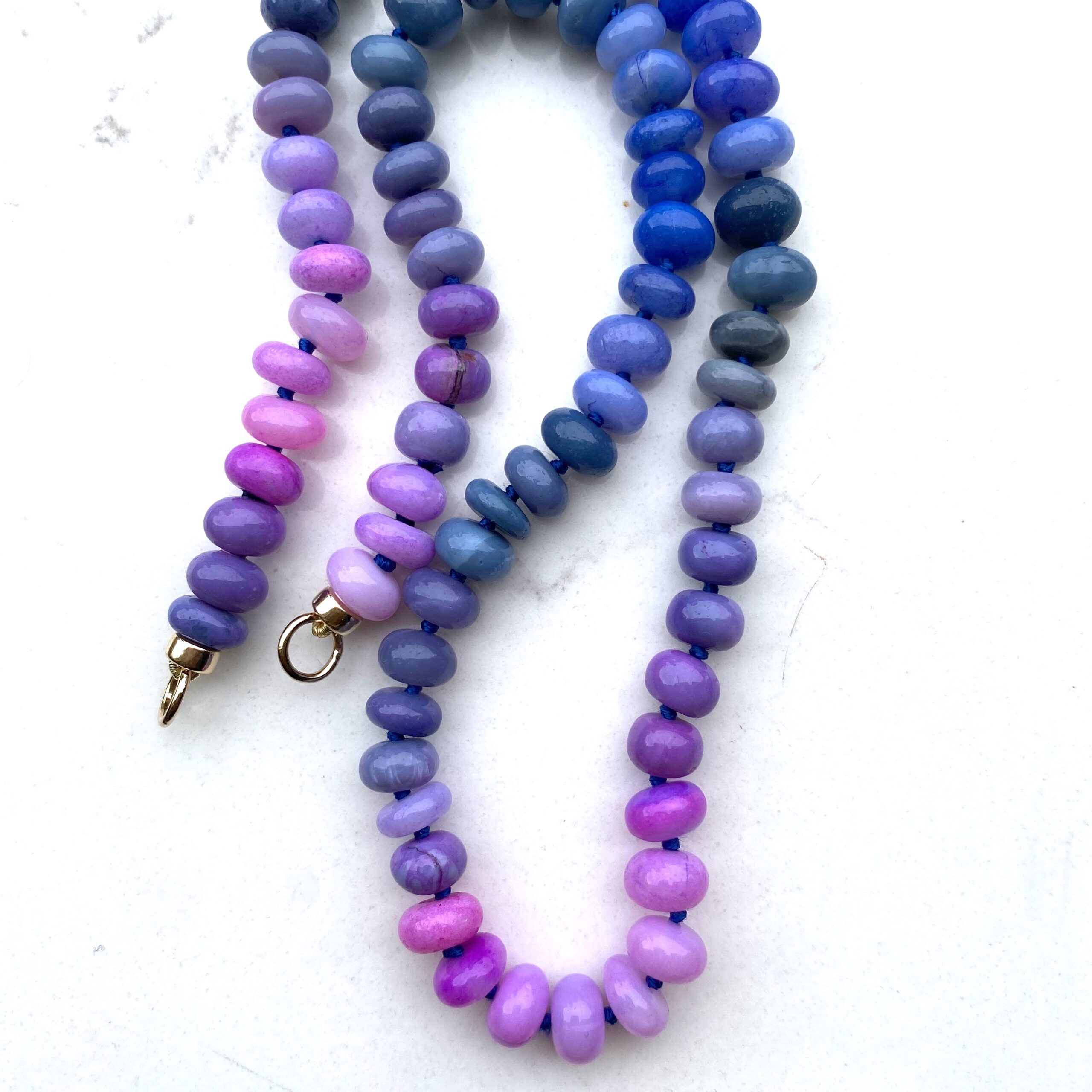 Skylar Silk Knotted Opal Open Loop Necklace