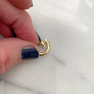 14k Gold Round Hinged Clasp Connector Charm Holder - Image 3