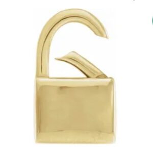 14k Gold Padlock Hinged Connector Clasp - Image 2