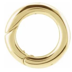 14k Gold Round Hinged Clasp Connector Charm Holder - Image 4