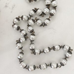 "Coco Dark" Glass Pearl Statement Necklace - Image 2