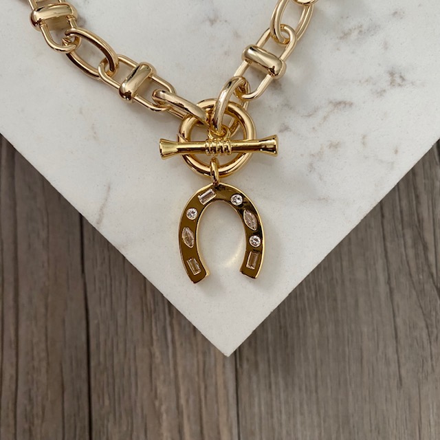 Reese Golden Horseshoe Talisman Necklace - Image 2