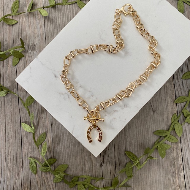 Reese Golden Horseshoe Talisman Necklace