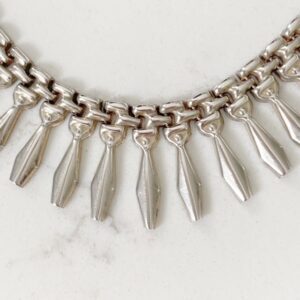 Cleo N°3 Vintage Sterling Silver Cleopatra Fringe Necklace - Image 3