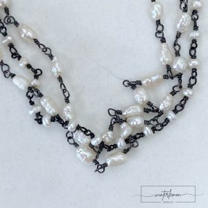 Anouk Delicate Keishi Pearl Wired Triple Strand Necklace - Image 4