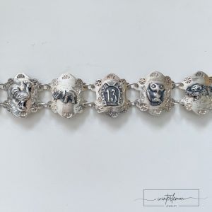 Vintage 900 Silver Lucky Talisman Symbol Bracelet - Image 3