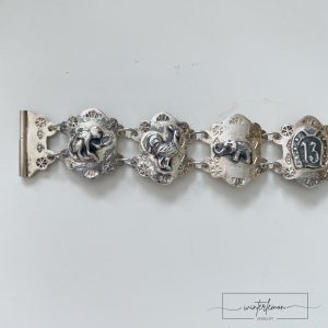 Vintage 900 Silver Lucky Talisman Symbol Bracelet - Image 4