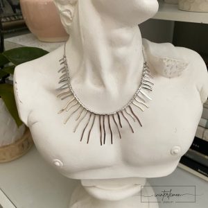 Sterling Silver Cleopatra Modernist Fringe Necklace - Image 2