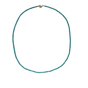 Isa Classic Kingman Turquoise Tiny Heishi Bead 14k Gold Necklace - Image 3