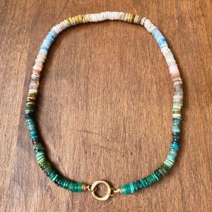 OOAK Marquessa Multicolor Gemstone Heishi Beaded Gemstone Necklace - Image 5