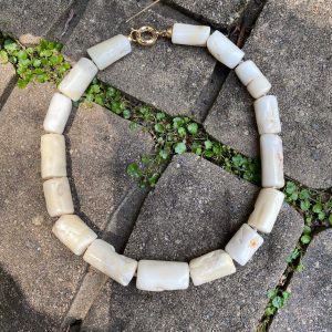 Chara Chunky White Bamboo Coral Hand Knotted Necklace - Image 4