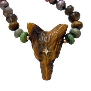 Into the Wild Mixed Gemstone and 14k Gold Silk Knotted Necklace - Image 3