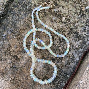 Perry Graduated Ethiopian Opal 14k Gold Necklace - Image 3